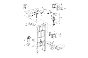 Система инсталляции для унитаза, GROHE Rapid SL, комплект 3 в 1, монтажная высота 1.13 м 38772001